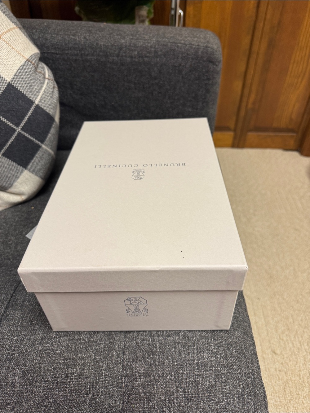 Brunello Cucinelli Pale Gray Branded Shoe Boxes